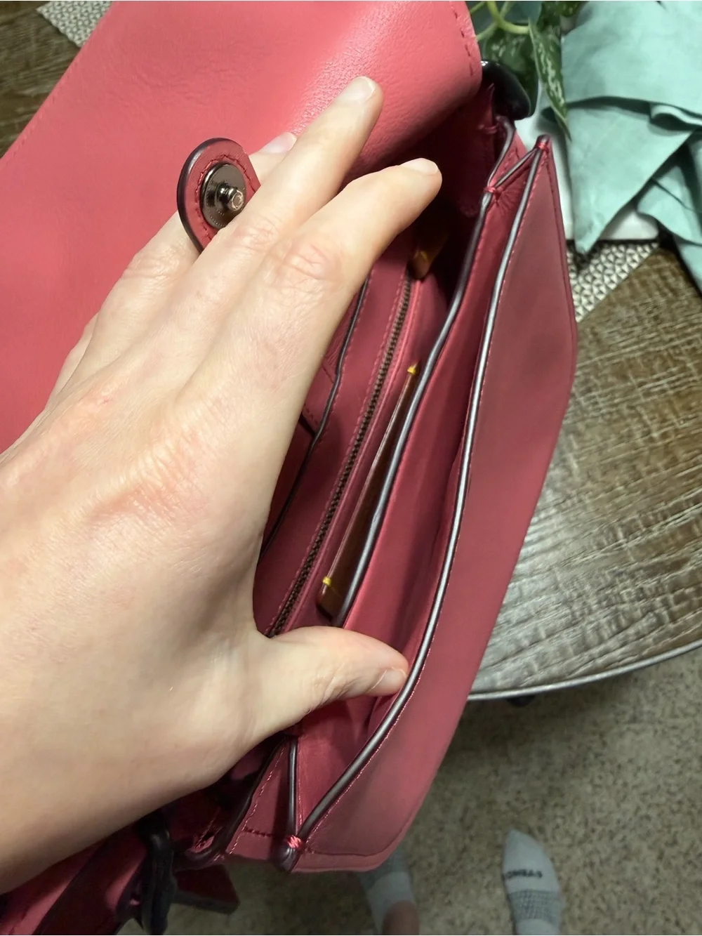 Coach Pink Leather Crossbody Saddle Bag